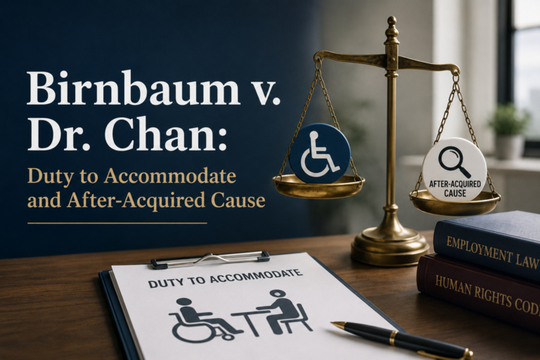 Birnbaum v. Dr. Chan Duty to Accommodate and After-Acquired Cause