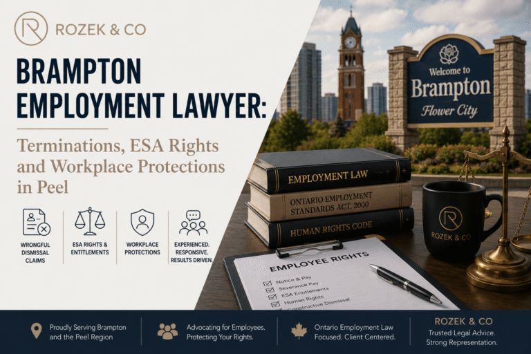 Brampton Employment Lawyer Terminations, ESA Rights and Workplace Protections in Peel
